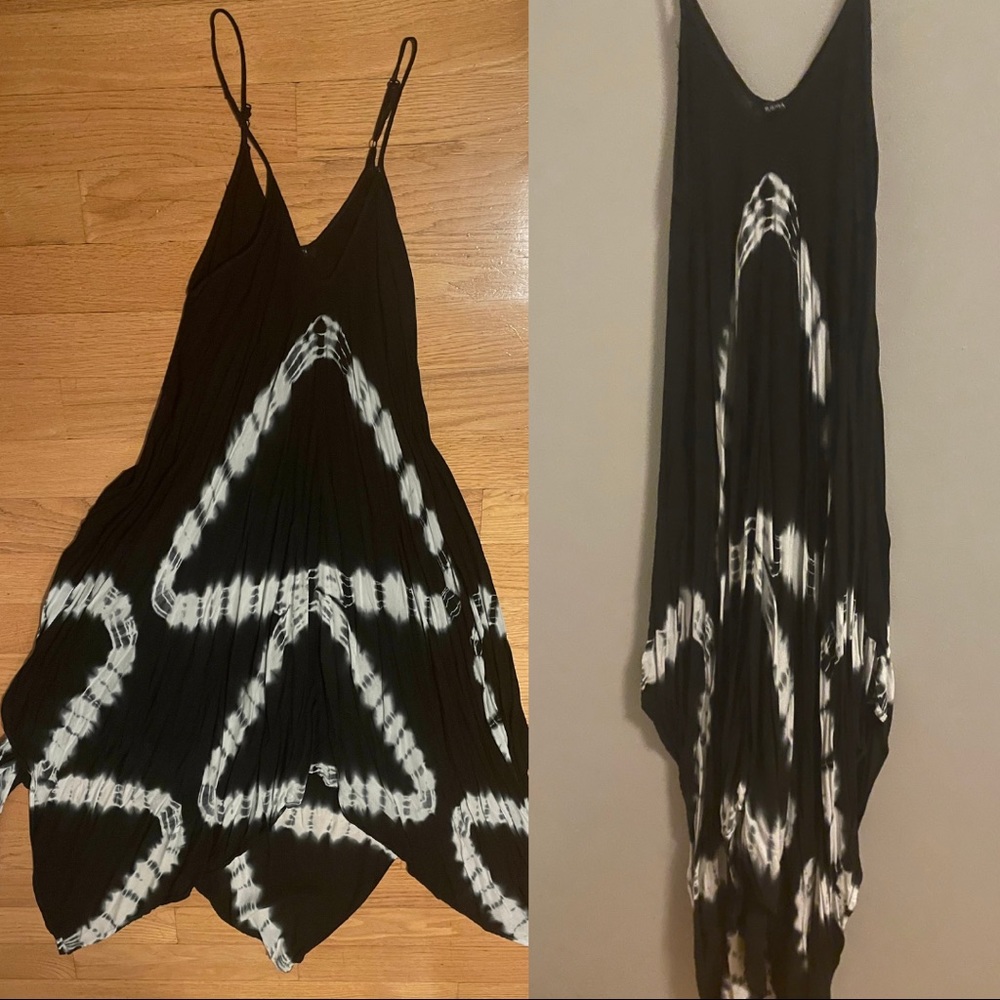 Raviya Black and White Tie-Dye Maxi Dress Cover up